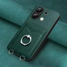 For Xiaomi Redmi Note 13 4G Global R20 Ring Card Holder Phone Case(Green) - 2