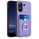 For Xiaomi Redmi Note 13 4G Global R20 Ring Card Holder Phone Case(Purple) - 1