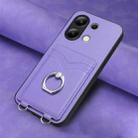 For Xiaomi Redmi Note 13 4G Global R20 Ring Card Holder Phone Case(Purple) - 2