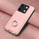 For Xiaomi Redmi Note 13 5G R20 Ring Card Holder Phone Case(Pink) - 2