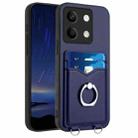 For Xiaomi Redmi Note 13 5G R20 Ring Card Holder Phone Case(Blue) - 1