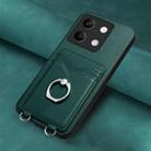 For Xiaomi Redmi Note 13 5G R20 Ring Card Holder Phone Case(Green) - 2