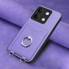 For Xiaomi Redmi Note 13 5G R20 Ring Card Holder Phone Case(Purple) - 2