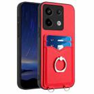 For Xiaomi Redmi Note 13 Pro 4G Global R20 Ring Card Holder Phone Case(Red) - 1