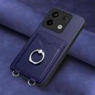 For Xiaomi Redmi Note 13 Pro 4G Global R20 Ring Card Holder Phone Case(Blue) - 2