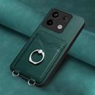 For Xiaomi Redmi Note 13 Pro 4G Global R20 Ring Card Holder Phone Case(Green) - 2