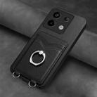 For Xiaomi Redmi Note 13 Pro 5G R20 Ring Card Holder Phone Case(Black) - 2