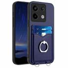 For Xiaomi Redmi Note 13 Pro 5G R20 Ring Card Holder Phone Case(Blue) - 1