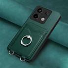 For Xiaomi Poco X6 R20 Ring Card Holder Phone Case(Green) - 2