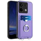 For Xiaomi Poco X6 R20 Ring Card Holder Phone Case(Purple) - 1