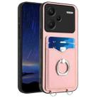 For Xiaomi Redmi Note 13 Pro+ R20 Ring Card Holder Phone Case(Pink) - 1