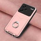 For Xiaomi Redmi Note 13 Pro+ R20 Ring Card Holder Phone Case(Pink) - 2