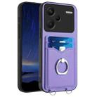 For Xiaomi Redmi Note 13 Pro+ R20 Ring Card Holder Phone Case(Purple) - 1