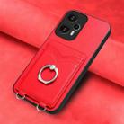 For Xiaomi Redmi Note 12 Turbo R20 Ring Card Holder Phone Case(Red) - 2