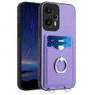 For Xiaomi Redmi Note 12 Turbo R20 Ring Card Holder Phone Case(Purple) - 1