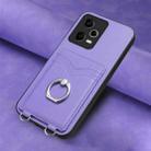 For Xiaomi Redmi Note 12 5G Global R20 Ring Card Holder Phone Case(Purple) - 2