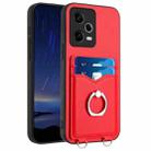 For Xiaomi Poco X5 R20 Ring Card Holder Phone Case(Red) - 1