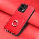 For Xiaomi Poco X5 R20 Ring Card Holder Phone Case(Red) - 2