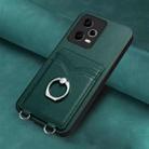 For Xiaomi Poco X5 R20 Ring Card Holder Phone Case(Green) - 2