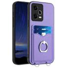 For Xiaomi Poco X5 R20 Ring Card Holder Phone Case(Purple) - 1