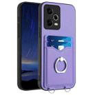 For Xiaomi Redmi Note 12 Pro 5G R20 Ring Card Holder Phone Case(Purple) - 1