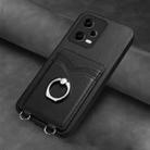 For Xiaomi Redmi Note 12 Pro+ 5G R20 Ring Card Holder Phone Case(Black) - 2