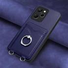 For Xiaomi Redmi Note 12 Pro Speed R20 Ring Card Holder Phone Case(Blue) - 2