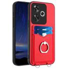 For Xiaomi Redmi Turbo 3 R20 Ring Card Holder Phone Case(Red) - 1