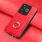 For Xiaomi Redmi Turbo 3 R20 Ring Card Holder Phone Case(Red) - 2