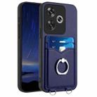 For Xiaomi Redmi Turbo 3 R20 Ring Card Holder Phone Case(Blue) - 1
