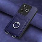 For Xiaomi Redmi Turbo 3 R20 Ring Card Holder Phone Case(Blue) - 2