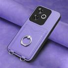 For Xiaomi Redmi Turbo 3 R20 Ring Card Holder Phone Case(Purple) - 2