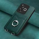 For Xiaomi Poco F6 5G India R20 Ring Card Holder Phone Case(Green) - 2