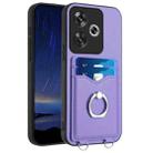 For Xiaomi Poco F6 5G India R20 Ring Card Holder Phone Case(Purple) - 1