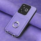 For Xiaomi Poco F6 5G India R20 Ring Card Holder Phone Case(Purple) - 2