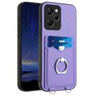 For Xiaomi Poco X5 Pro R20 Ring Card Holder Phone Case(Purple) - 1