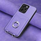 For Xiaomi Poco X5 Pro R20 Ring Card Holder Phone Case(Purple) - 2