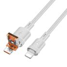 hoco U131 Afortunado 1.2m USB & Type-C to 8 Pin 2 in 1 Charging Data Cable(Grey) - 1