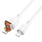 hoco U131 Afortunado 1.2m USB & Type-C to 8 Pin 2 in 1 Charging Data Cable(White) - 1