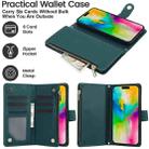 For iPhone 16 Pro Max YM016 Rhombic Zipper Card Wallet Leather Phone Case with Lanyard(Green) - 2