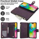 For iPhone 16 Pro YM016 Rhombic Zipper Card Wallet Leather Phone Case with Lanyard(Dark Purple) - 2