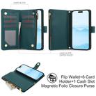 For iPhone 16 Plus YM016 Rhombic Zipper Card Wallet Leather Phone Case with Lanyard(Green) - 2