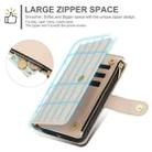 For iPhone 16 Plus YM016 Rhombic Zipper Card Wallet Leather Phone Case with Lanyard(Apricot) - 3