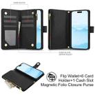 For iPhone 16 Plus YM016 Rhombic Zipper Card Wallet Leather Phone Case with Lanyard(Black) - 2