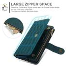 For iPhone 16 YM016 Rhombic Zipper Card Wallet Leather Phone Case with Lanyard(Green) - 3