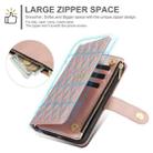 For iPhone 16 YM016 Rhombic Zipper Card Wallet Leather Phone Case with Lanyard(Rose Gold) - 3