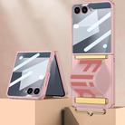 For Samsung Galaxy Z Flip7 5G GKK Integrated Ultra-thin Wristband Holder Phone Case(Pink) - 1