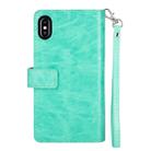 For iPhone XR Multifunctional Zipper Horizontal Flip Leather Case with Holder & Wallet & 9 Card Slots & Lanyard(Mint Green) - 3