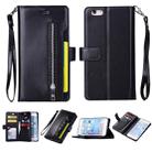 For iPhone 6 Plus & 6s Plus Multifunctional Zipper Horizontal Flip Leather Case with Holder & Wallet & 9 Card Slots & Lanyard(Black) - 1