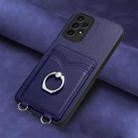 For Samsung Galaxy A13 4G R20 Ring Card Holder Phone Case(Blue) - 2